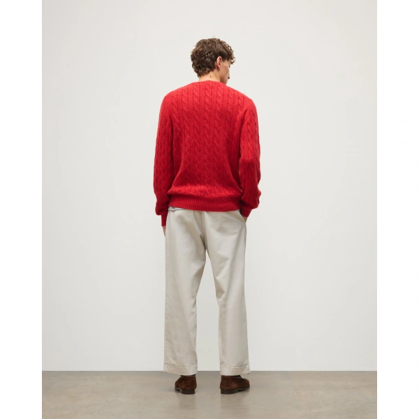Johnstons of Elgin Calder Red Cable Cashmere Jumper