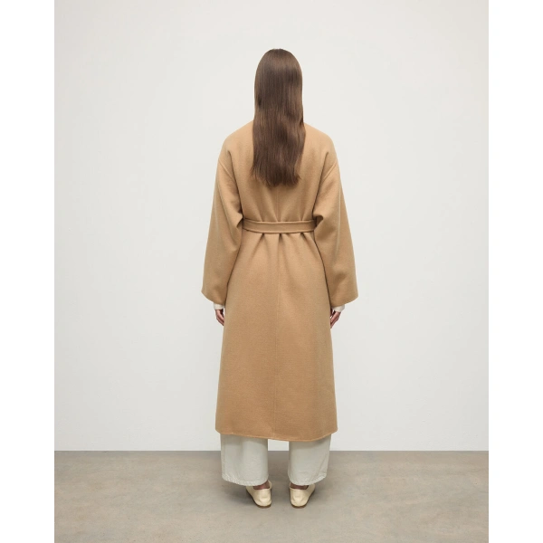 Johnstons of Elgin Camel Cashmere Wrap Coat