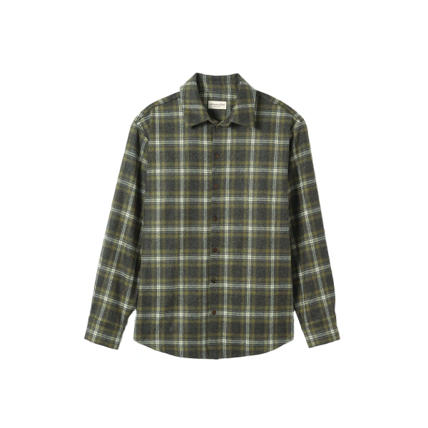 Johnstons of Elgin Capercaillie Green Plaid Overshirt | Men Shirts | Coveti