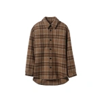 Johnstons of Elgin Cashmere Wool Blend Brown Overshirt | Men Shirts | Coveti