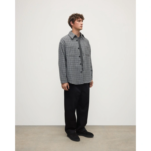 Johnstons of Elgin Cashmere Wool Blend Grey Overshirt