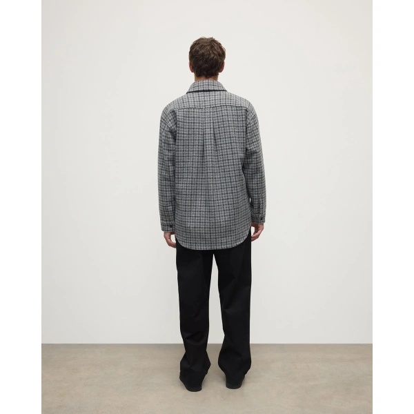 Johnstons of Elgin Cashmere Wool Blend Grey Overshirt