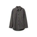 Johnstons of Elgin Cashmere Wool Blend Grey Overshirt | Men Shirts | Coveti