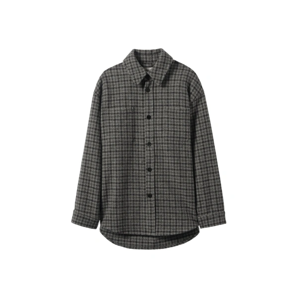 Cashmere Wool Blend Grey Overshirt