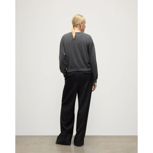 Johnstons of Elgin Clan Argyle Cashmere Jumper in Mid Grey