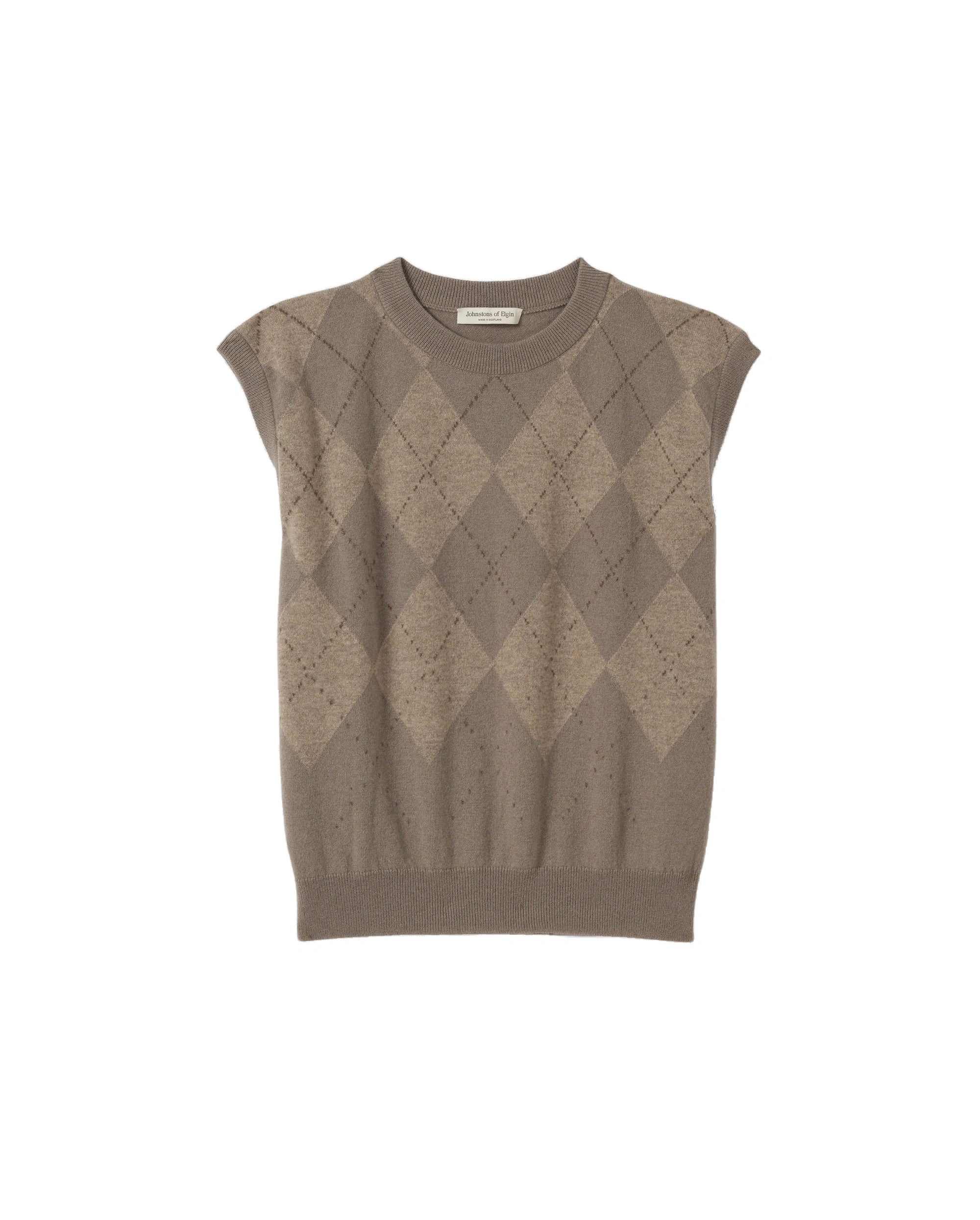 Johnstons of Elgin Clan Grey Argyle Cashmere Tank Johnstons of Elgin Clan Grey Argyle Cashmere Tank | Sleeveless | Coveti