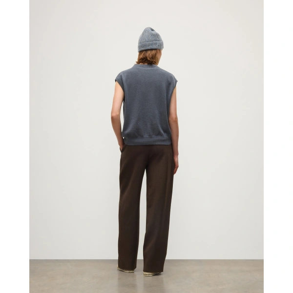 Johnstons of Elgin Clan Mid Grey Argyle Cashmere Tank