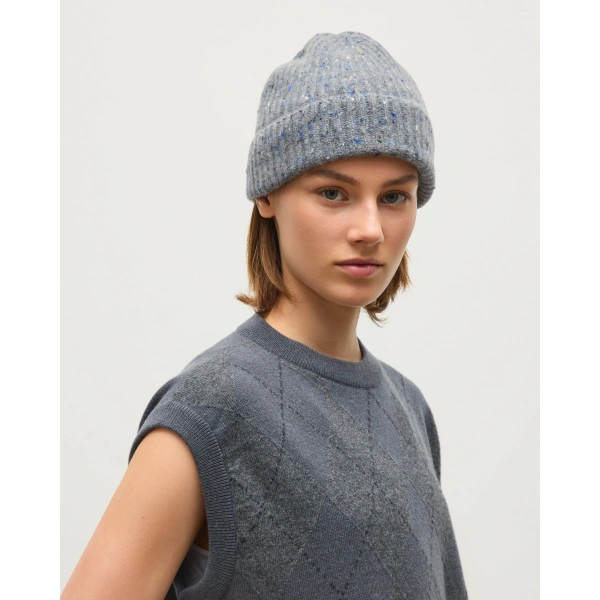 Johnstons of Elgin Clan Mid Grey Argyle Cashmere Tank