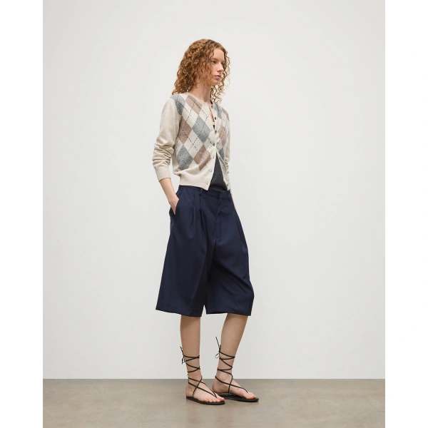 Johnstons of Elgin Clan Natural Argyle Cashmere Cardigan