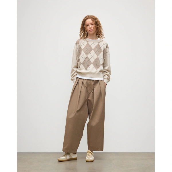 Johnstons of Elgin Clan Natural Argyle Cashmere Jumper