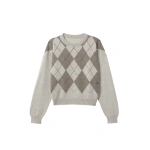 Johnstons of Elgin Clan Natural Argyle Cashmere Jumper | Sweaters | Coveti
