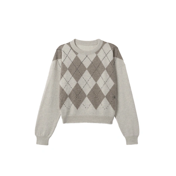 Clan Natural Argyle Cashmere Jumper