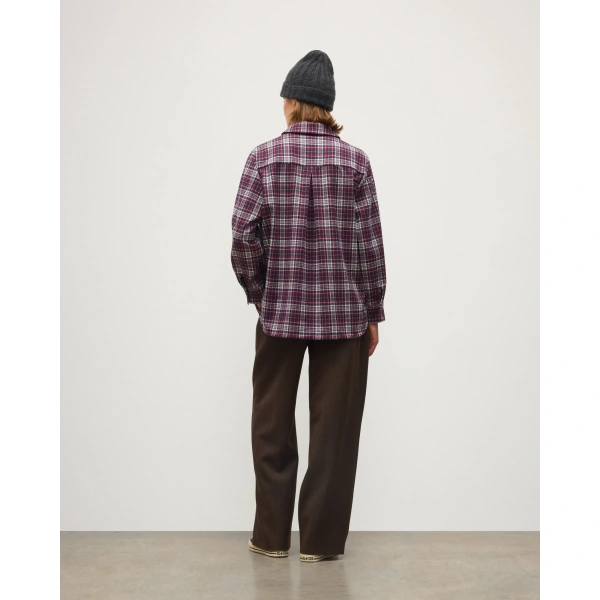 Johnstons of Elgin Clanlass Red Plaid Overshirt