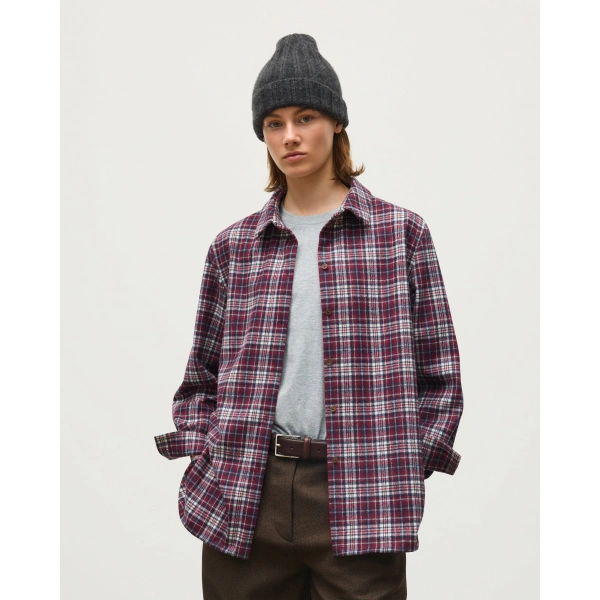 Johnstons of Elgin Clanlass Red Plaid Overshirt