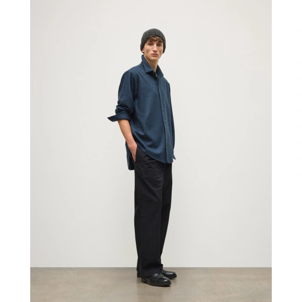 Johnstons of Elgin Corrie Indigo Twill Overshirt