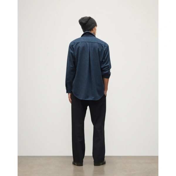 Johnstons of Elgin Corrie Indigo Twill Overshirt