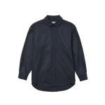 Johnstons of Elgin Corrie Indigo Twill Overshirt | Men Shirts | Coveti