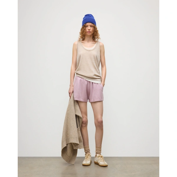 Johnstons of Elgin Cove Light Pink Cashmere Shorts