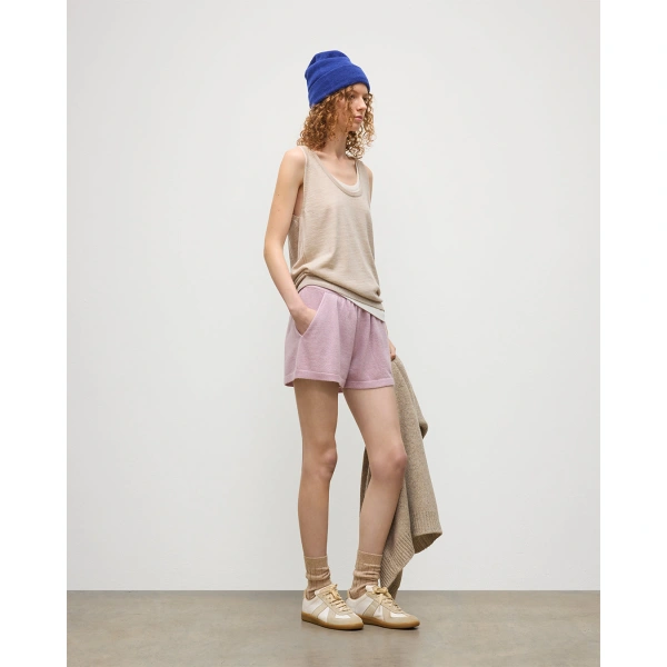 Johnstons of Elgin Cove Light Pink Cashmere Shorts