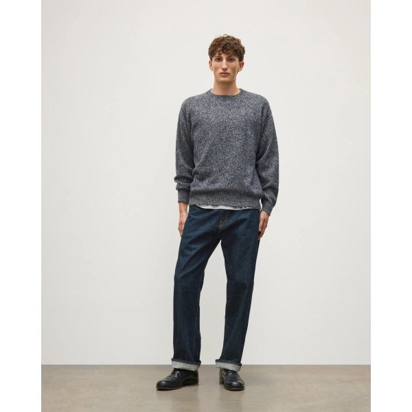 Johnstons of Elgin Craigie Dark Blue Lambswool Jumper