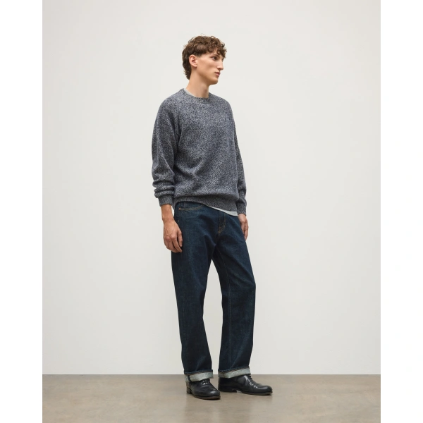 Johnstons of Elgin Craigie Dark Blue Lambswool Jumper