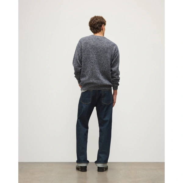 Johnstons of Elgin Craigie Dark Blue Lambswool Jumper