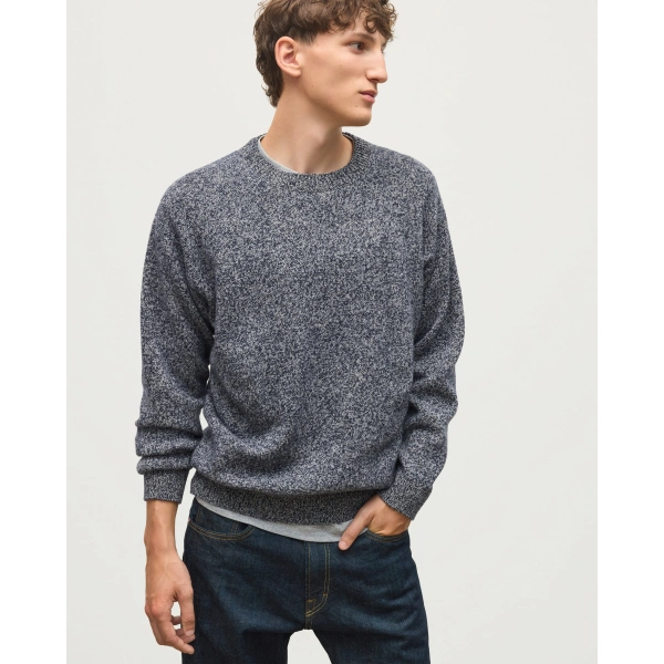 Johnstons of Elgin Craigie Dark Blue Lambswool Jumper