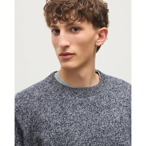 Johnstons of Elgin Craigie Dark Blue Lambswool Jumper