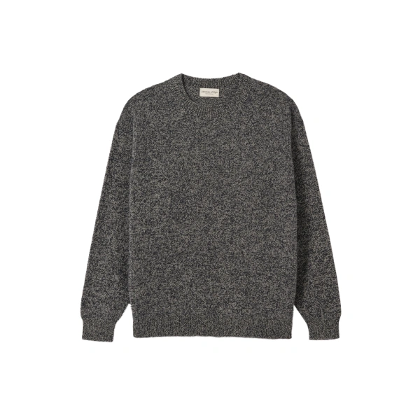 Johnstons of Elgin Craigie Dark Blue Lambswool Jumper | Men Knitwear | Coveti
