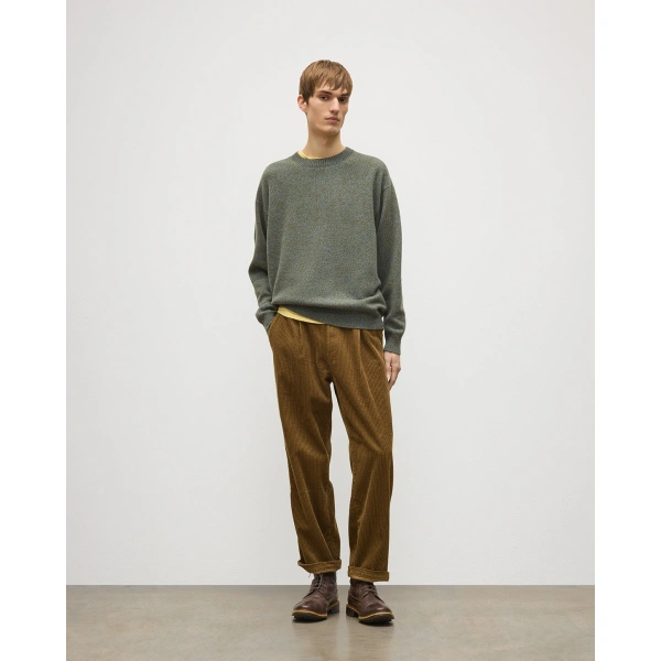 Johnstons of Elgin Craigie Green Lambswool Jumper