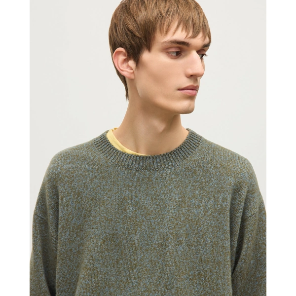 Johnstons of Elgin Craigie Green Lambswool Jumper
