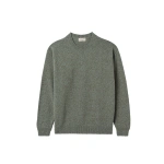 Johnstons of Elgin Craigie Green Lambswool Jumper | Men Knitwear | Coveti