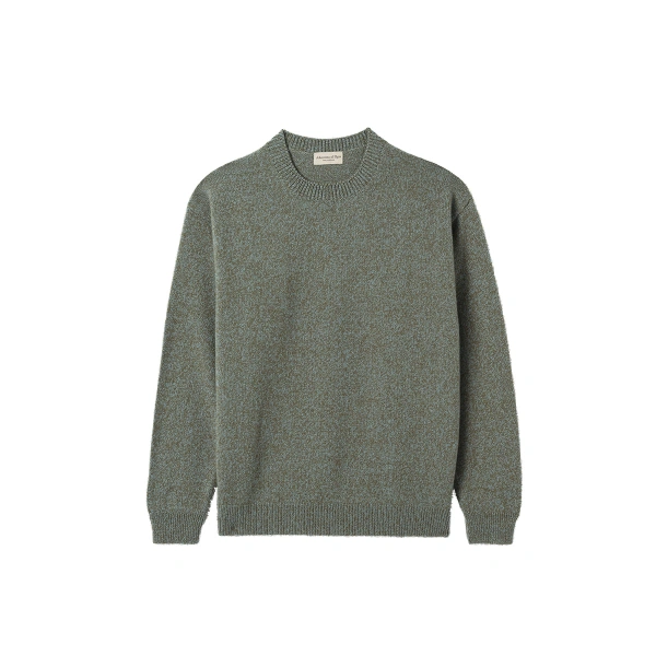 Johnstons of Elgin Craigie Green Lambswool Jumper | Men Knitwear | Coveti