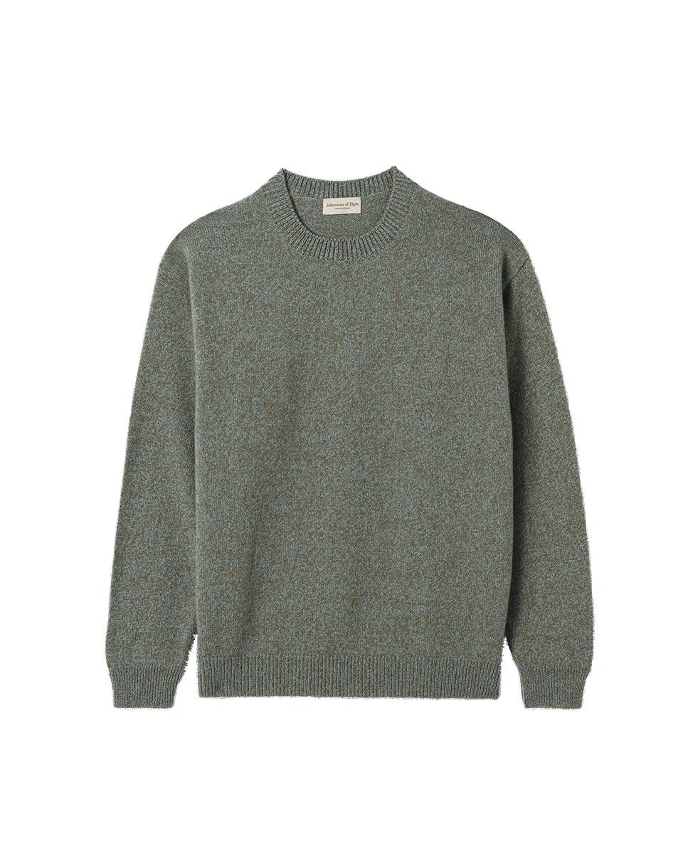 Johnstons of Elgin Craigie Green Lambswool Jumper Johnstons of Elgin Craigie Green Lambswool Jumper | Men Knitwear | Coveti