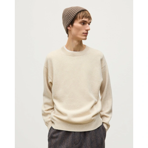 Johnstons of Elgin Craigie Natural Lambswool Jumper