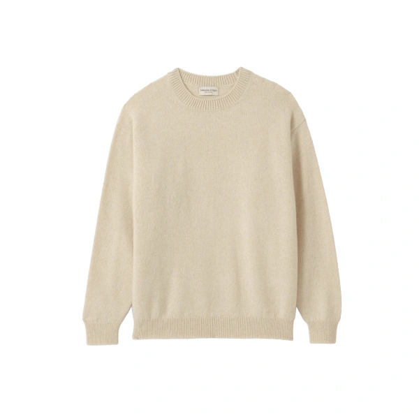 Johnstons of Elgin Craigie Natural Lambswool Jumper | Men Knitwear | Coveti