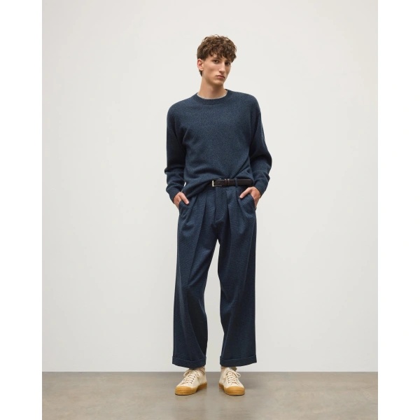 Johnstons of Elgin Craigie Navy Lambswool Jumper