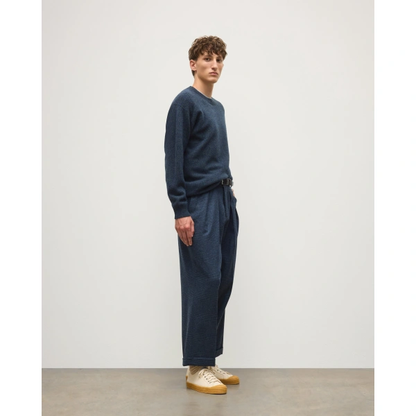 Johnstons of Elgin Craigie Navy Lambswool Jumper