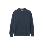Johnstons of Elgin Craigie Navy Lambswool Jumper | Men Knitwear | Coveti