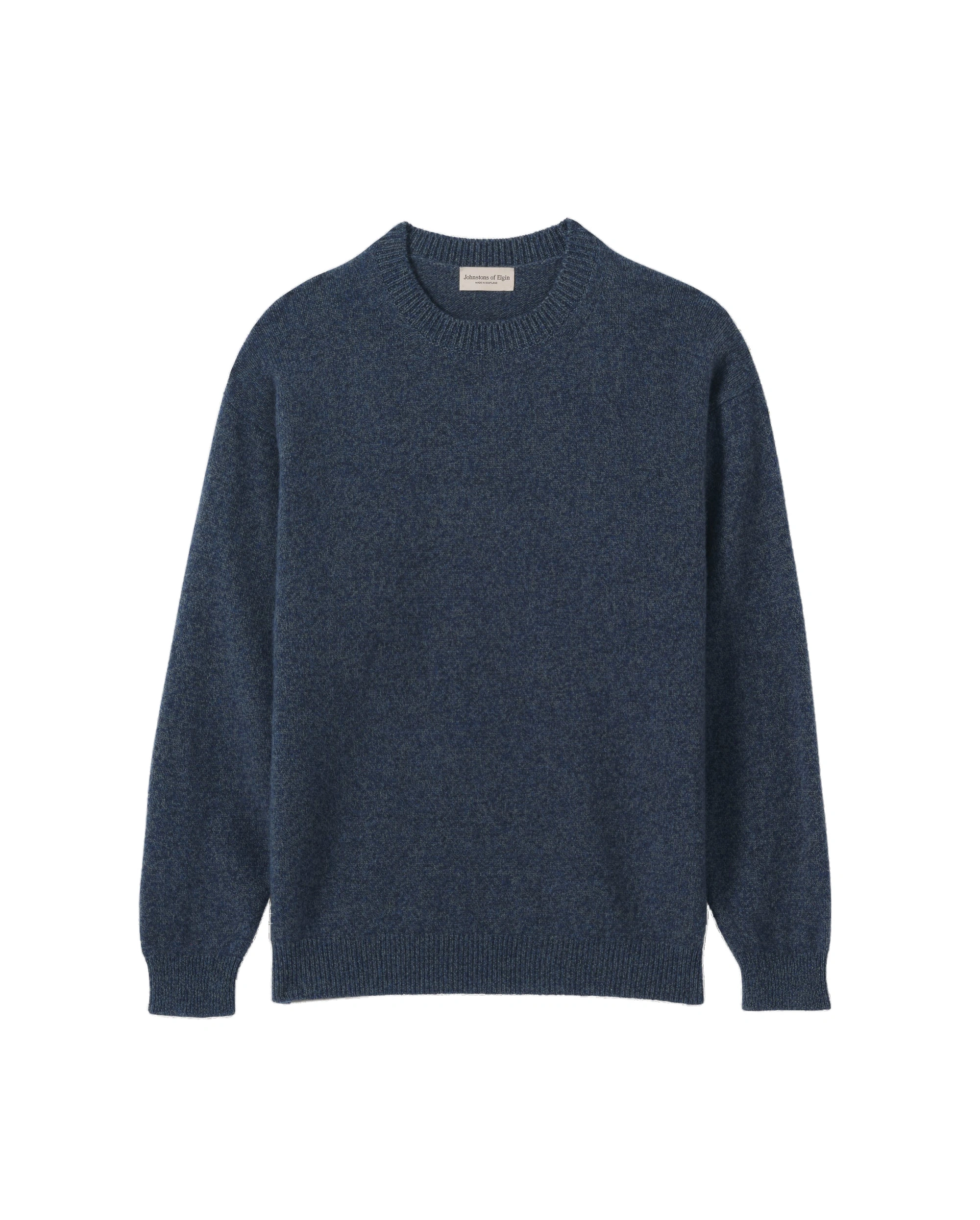 Johnstons of Elgin Craigie Navy Lambswool Jumper Johnstons of Elgin Craigie Navy Lambswool Jumper | Men Knitwear | Coveti