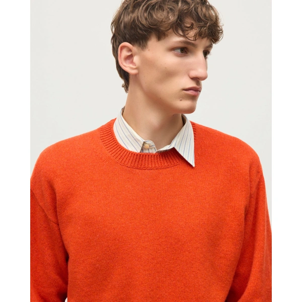 Johnstons of Elgin Craigie Red Lambswool Jumper