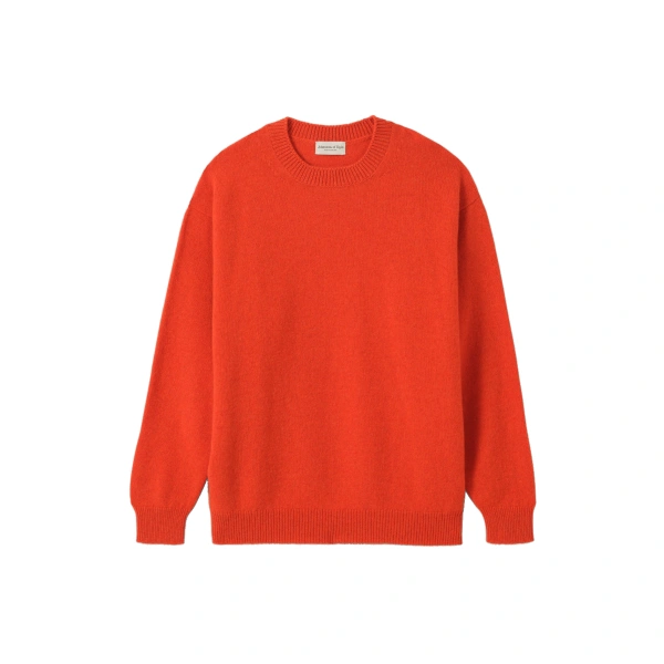 Johnstons of Elgin Craigie Red Lambswool Jumper | Men Knitwear | Coveti
