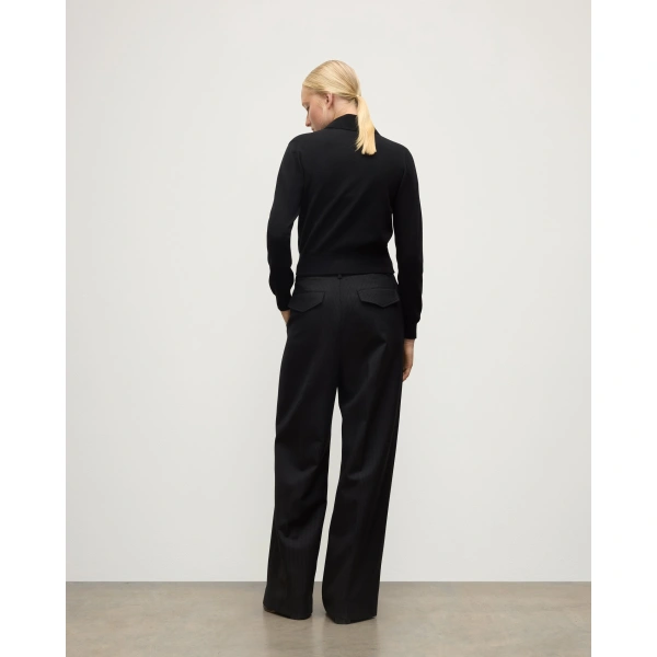 Johnstons of Elgin Crathie Black Shawl Cashmere Cardigan