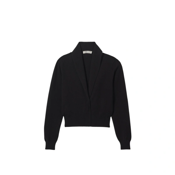 Crathie Black Shawl Cashmere Cardigan