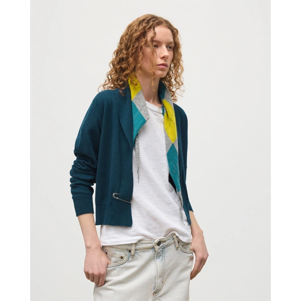 Johnstons of Elgin Crathie Bottle Green Shawl Cashmere Cardigan