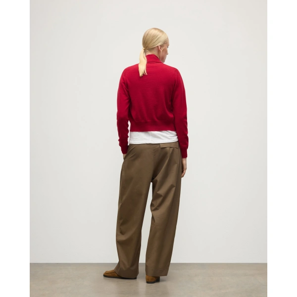 Johnstons of Elgin Crathie Red Shawl Cashmere Cardigan