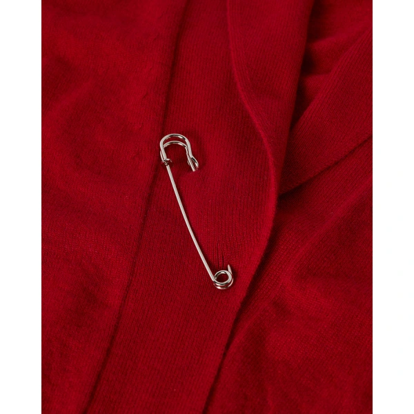 Johnstons of Elgin Crathie Red Shawl Cashmere Cardigan