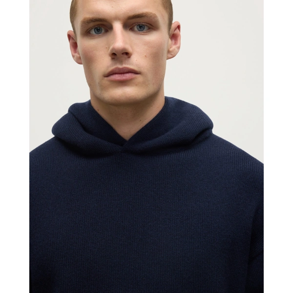Johnstons of Elgin Dark Navy Cashmere Hoodie