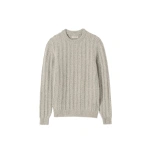 Johnstons of Elgin Donachie Grey Marble Ribbed Cashmere & Cotton Jumper | Men Knitwear | Coveti