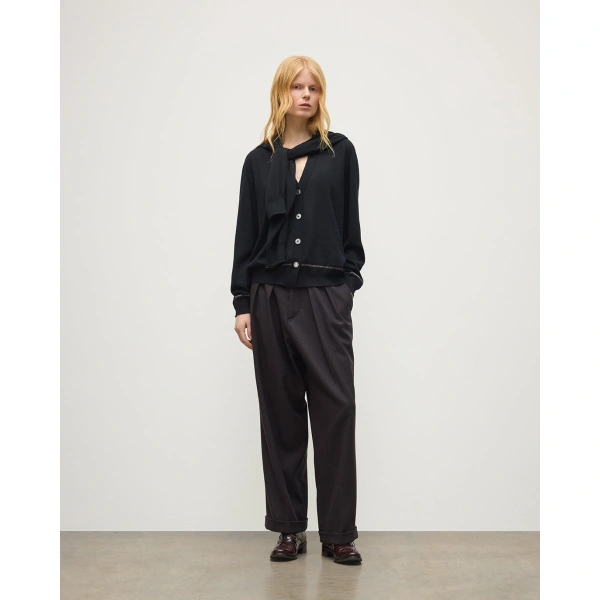 Johnstons of Elgin Effie Black Superfine Cashmere Cardigan